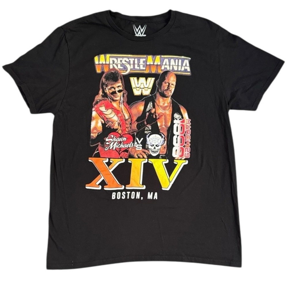 WWE WrestleMania XIV Shawn Michaels VS. Stone Cold Steve Austin Tee Shirt L